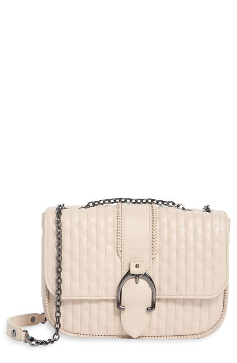 Small Amazone Leather Quilted Convertible Crossbody Bag