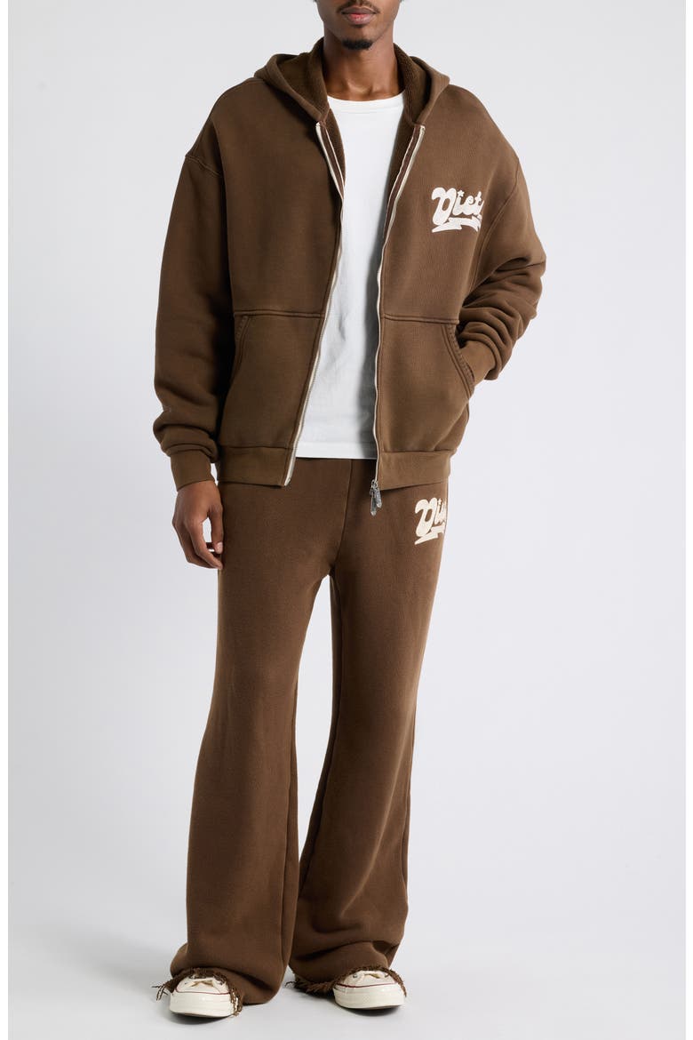 Bolt Graphic Zip Hoodie, Alternate, color, BROWN