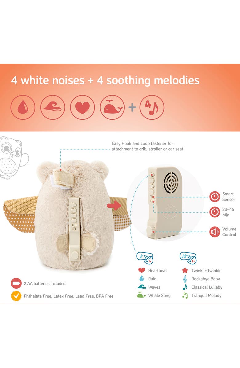 Cloud B Nighty Night Smart Sensor Sound Machine Owl, Alternate, color, 