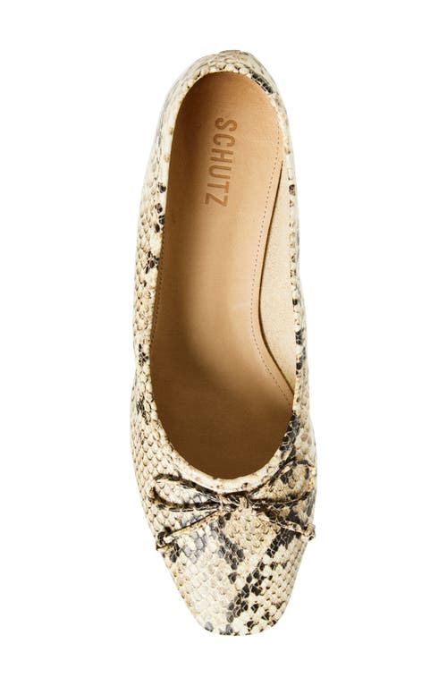 Schutz Arissa Snakeskin Embossed Ballet Flat In Animal Print