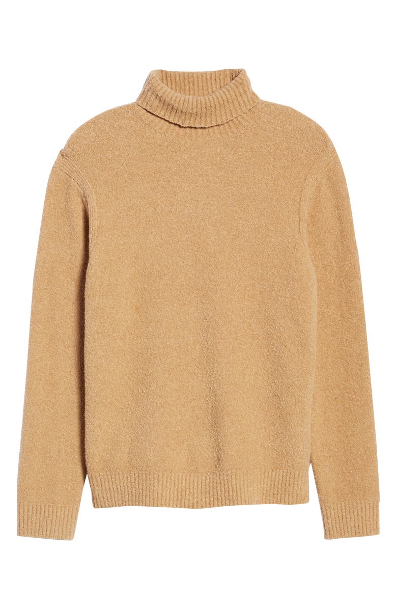 Club Monaco Bouclé Cotton Blend Turtleneck Sweater, Alternate, color,