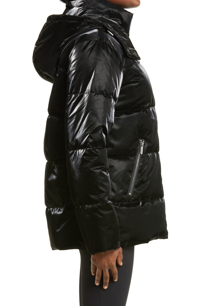 Snow Puffer Jacket with Removable Hood, Alternate, color, BLACK SHINE