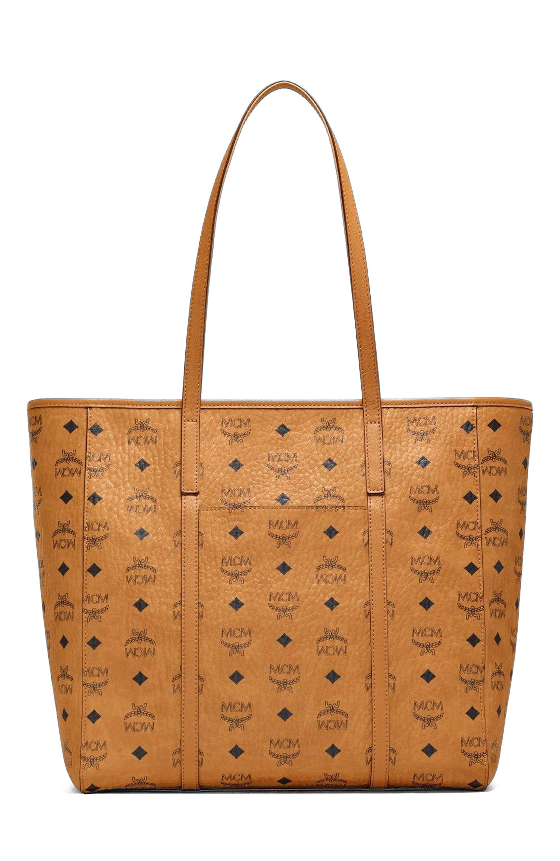 MCM Medium Toni Top-Zip Shopper in Visetos, Alternate, color, Brown