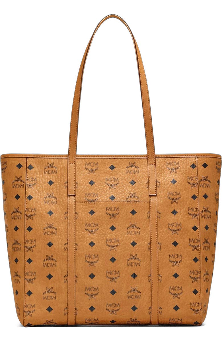 MCM Medium Toni Top-Zip Shopper in Visetos, Alternate, color, Brown