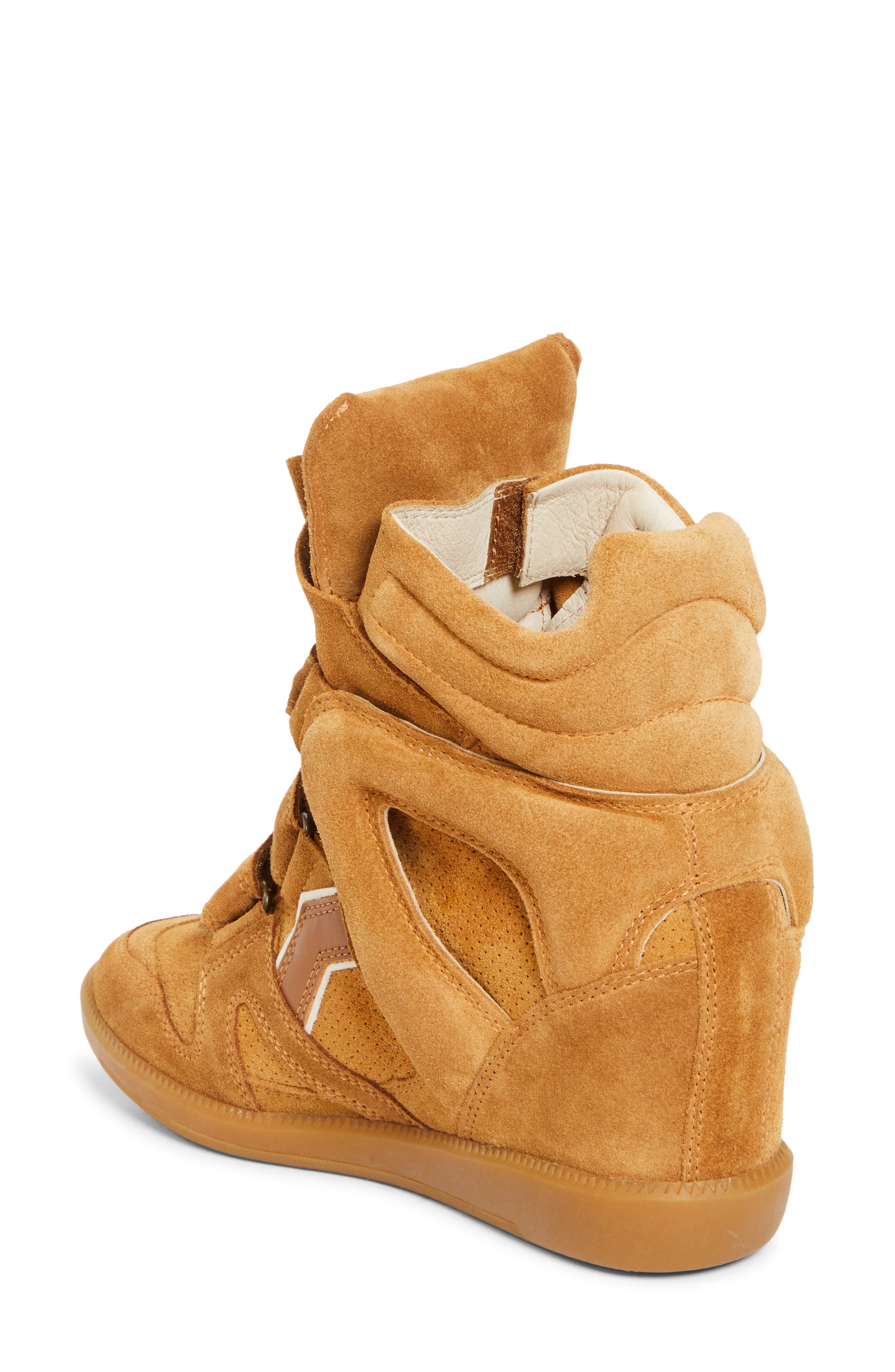 Isabel Marant Bekett Hidden Wedge High Top Sneaker, Alternate, color, Cognac
