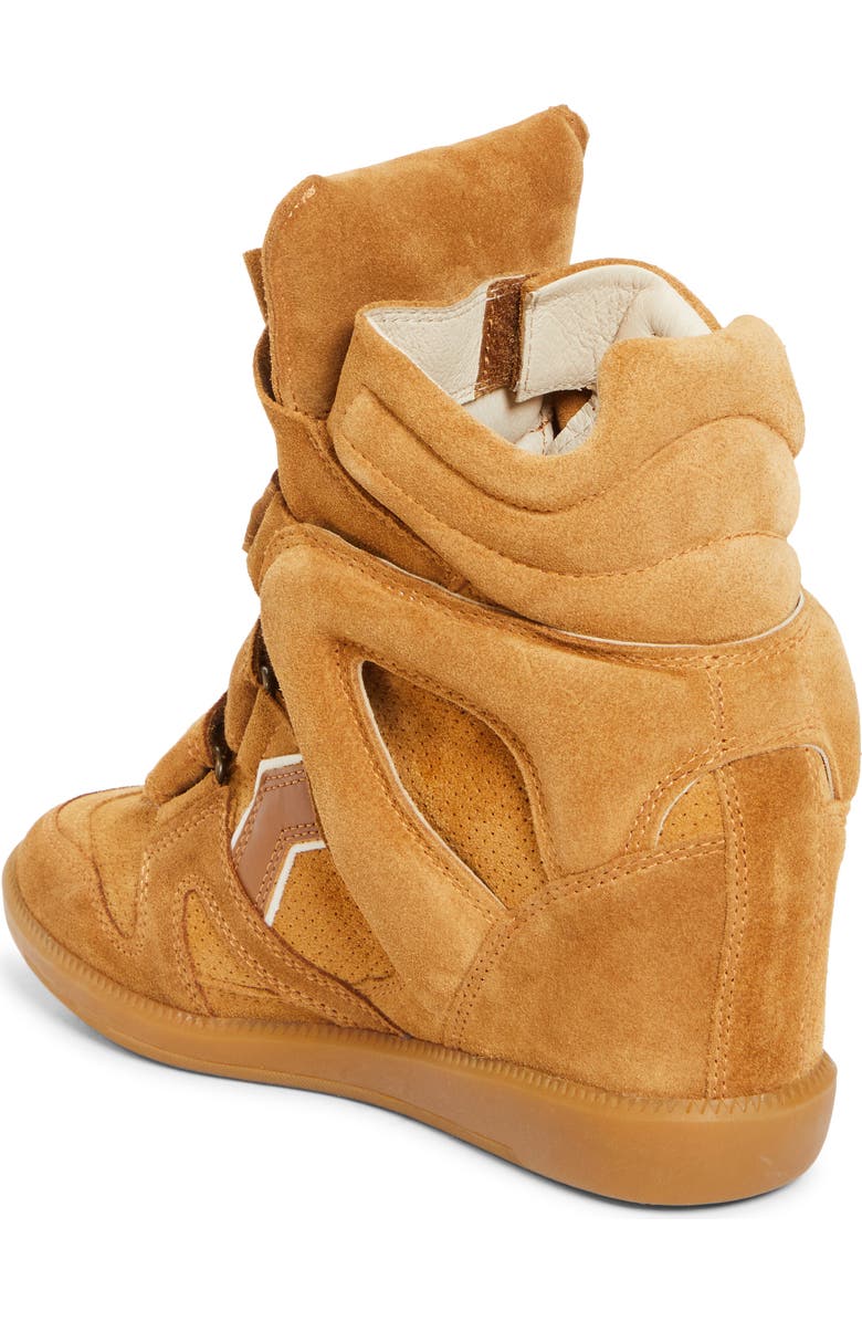 Isabel Marant Bekett Hidden Wedge High Top Sneaker, Alternate, color, Cognac
