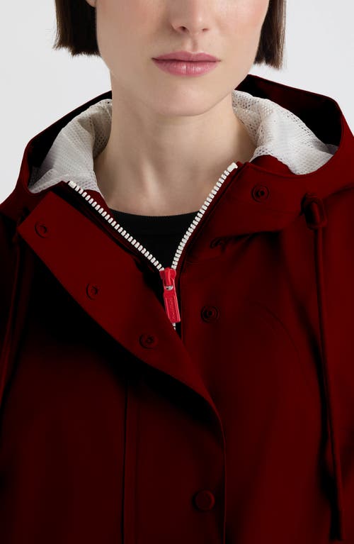 Hunter Abbey Short Rubberized Rain Jacket In Red