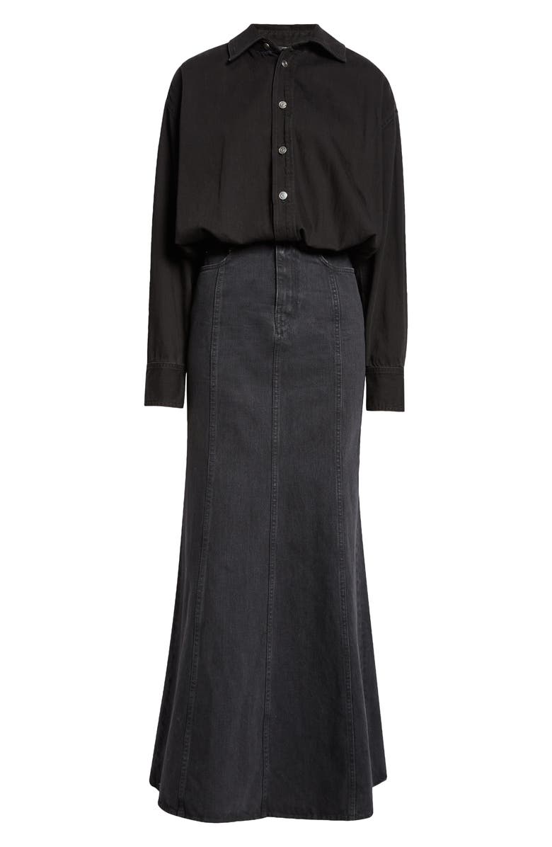 Haikure Jos Long Sleeve Denim Maxi Shirtdress, Alternate, color,