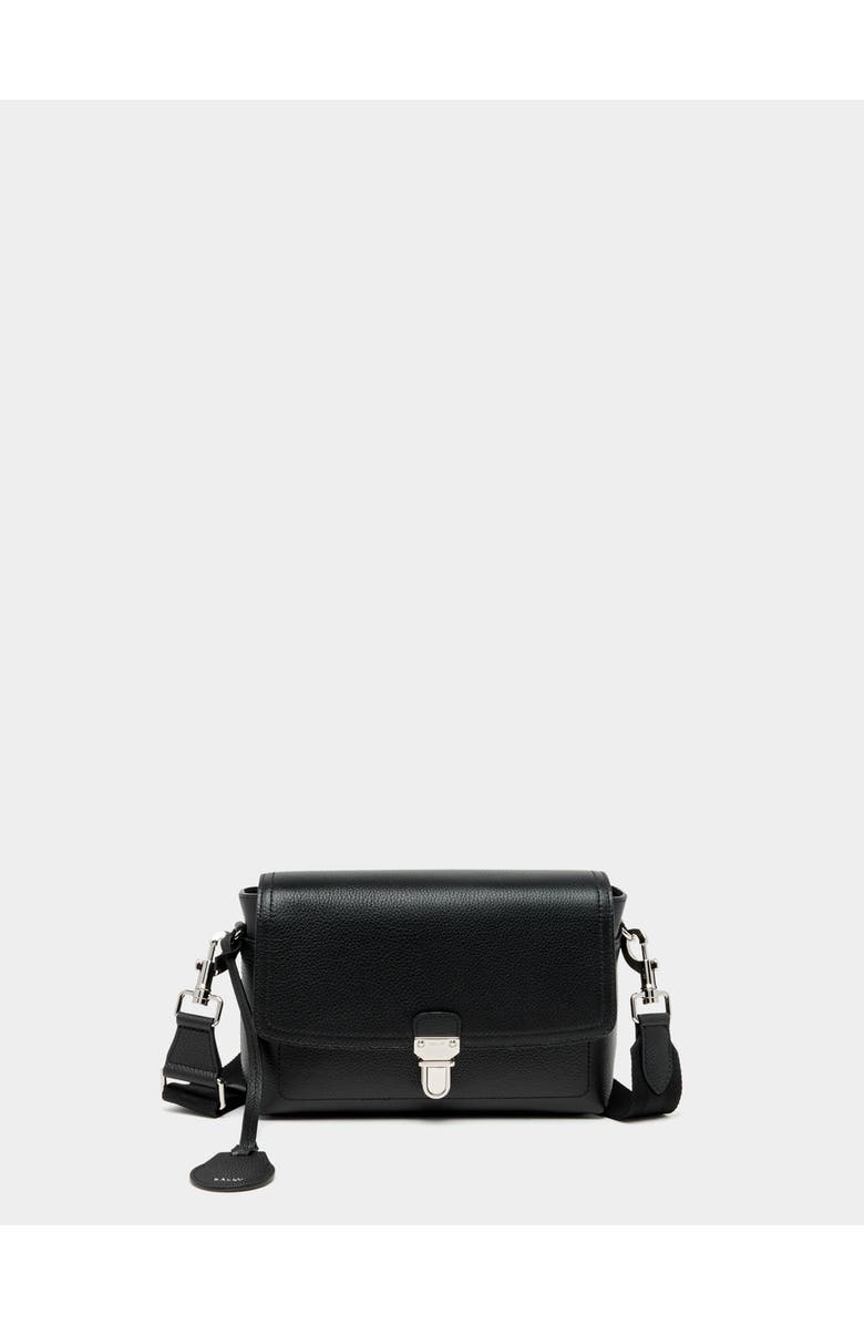 Bally Capitol Crossbody Bag in Grained Leather, Main, color, Black+Palladio