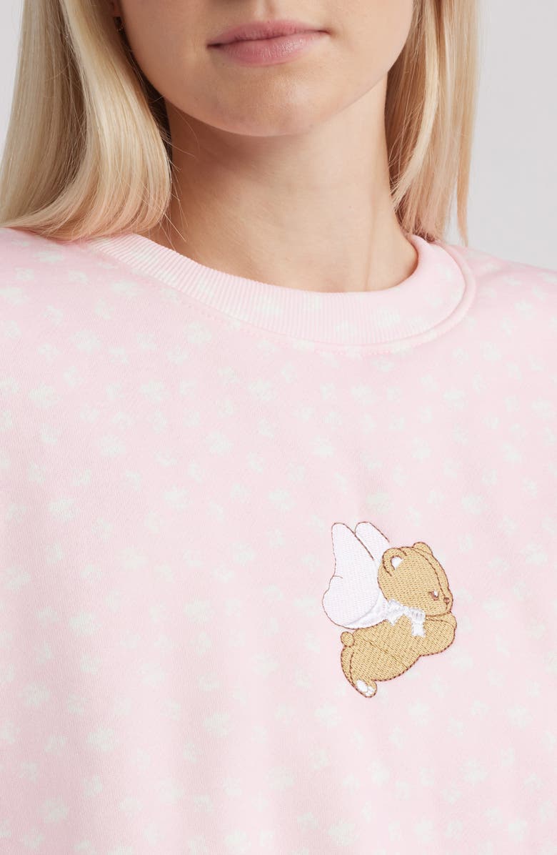 HAPPY CAMP3R Angel Bear Embroidered Crewneck Sweatshirt, Alternate, color, Baby Pink