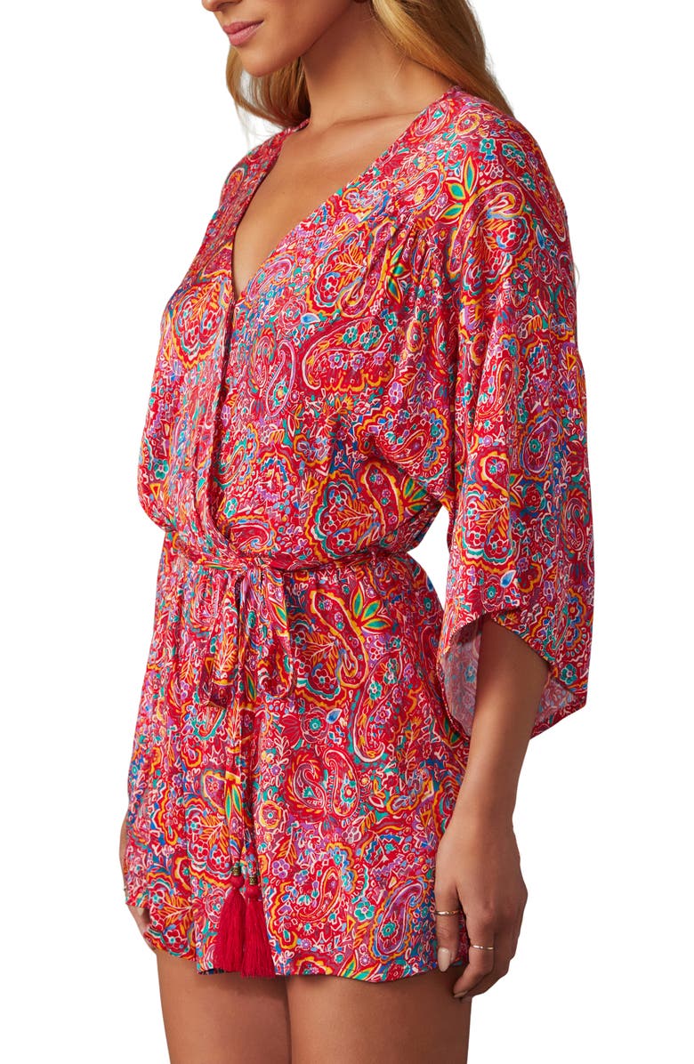 VICI Collection Halona Print Tie Waist Romper, Alternate, color,