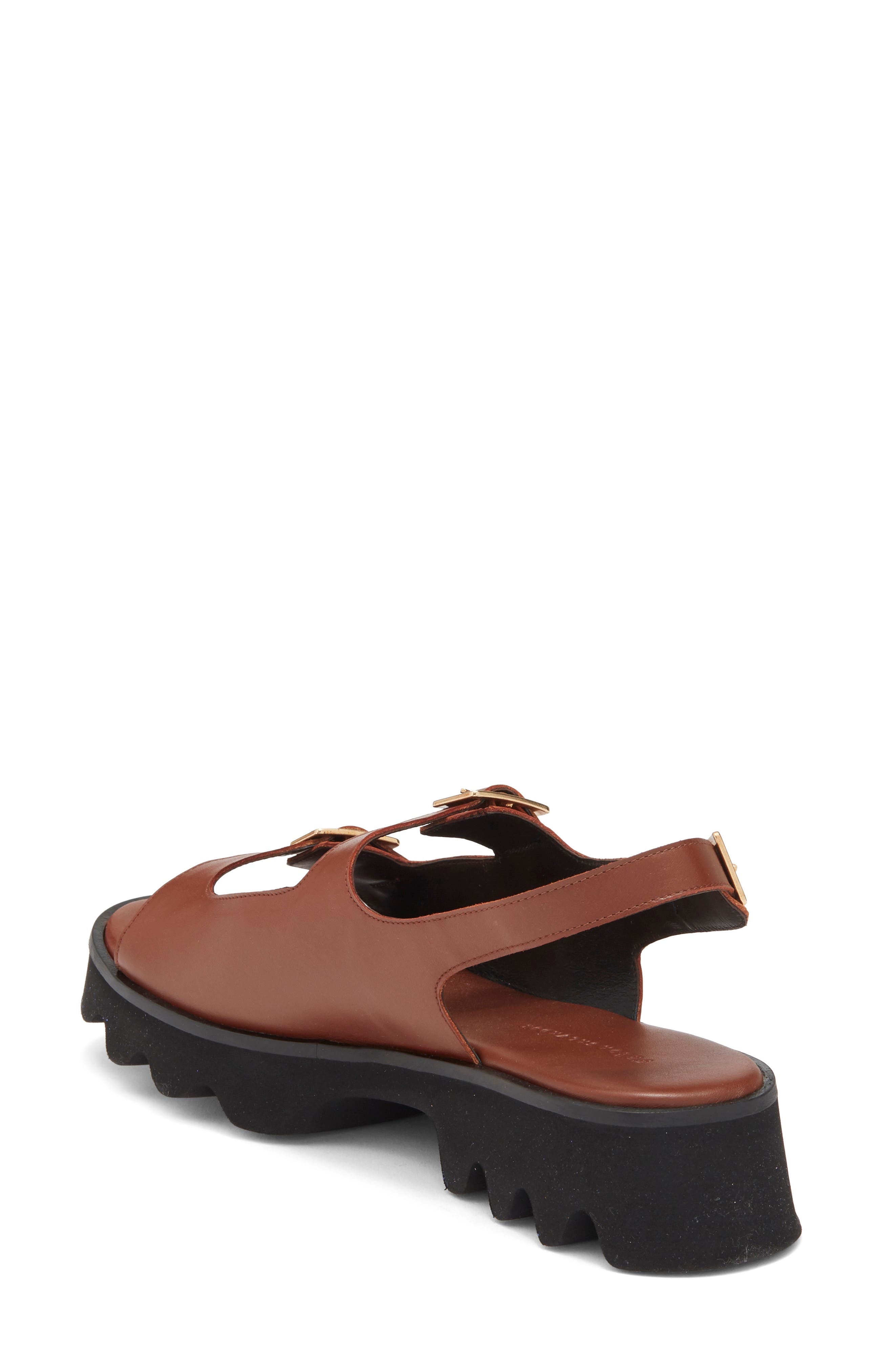 Freda Salvador Buckle Strap Sandal, Alternate, color, Chocolate Calf