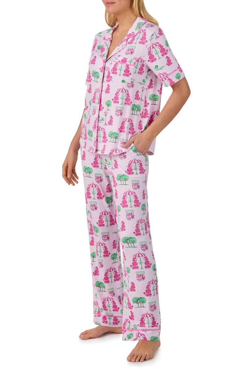 Room Service Pjs Piped Print Pajamas, Alternate, color, Blush