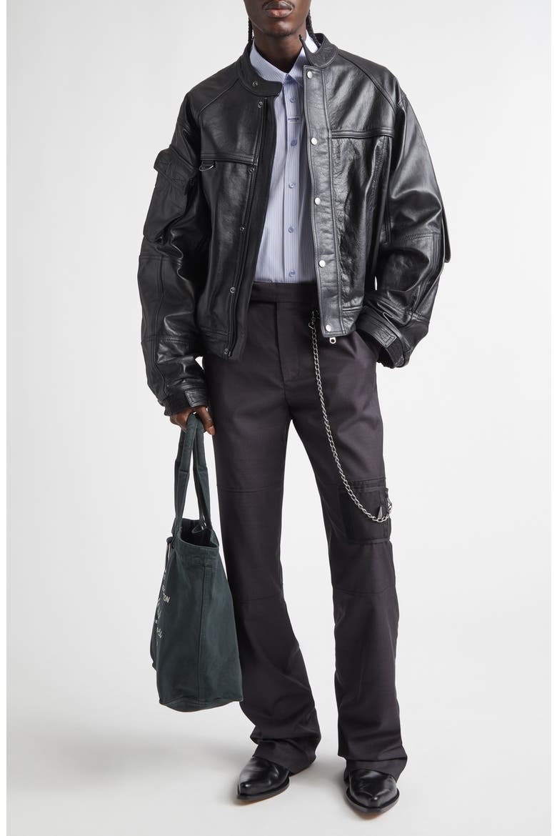 Martine Rose Bumbag Leather Jacket (Men) | Nordstrom