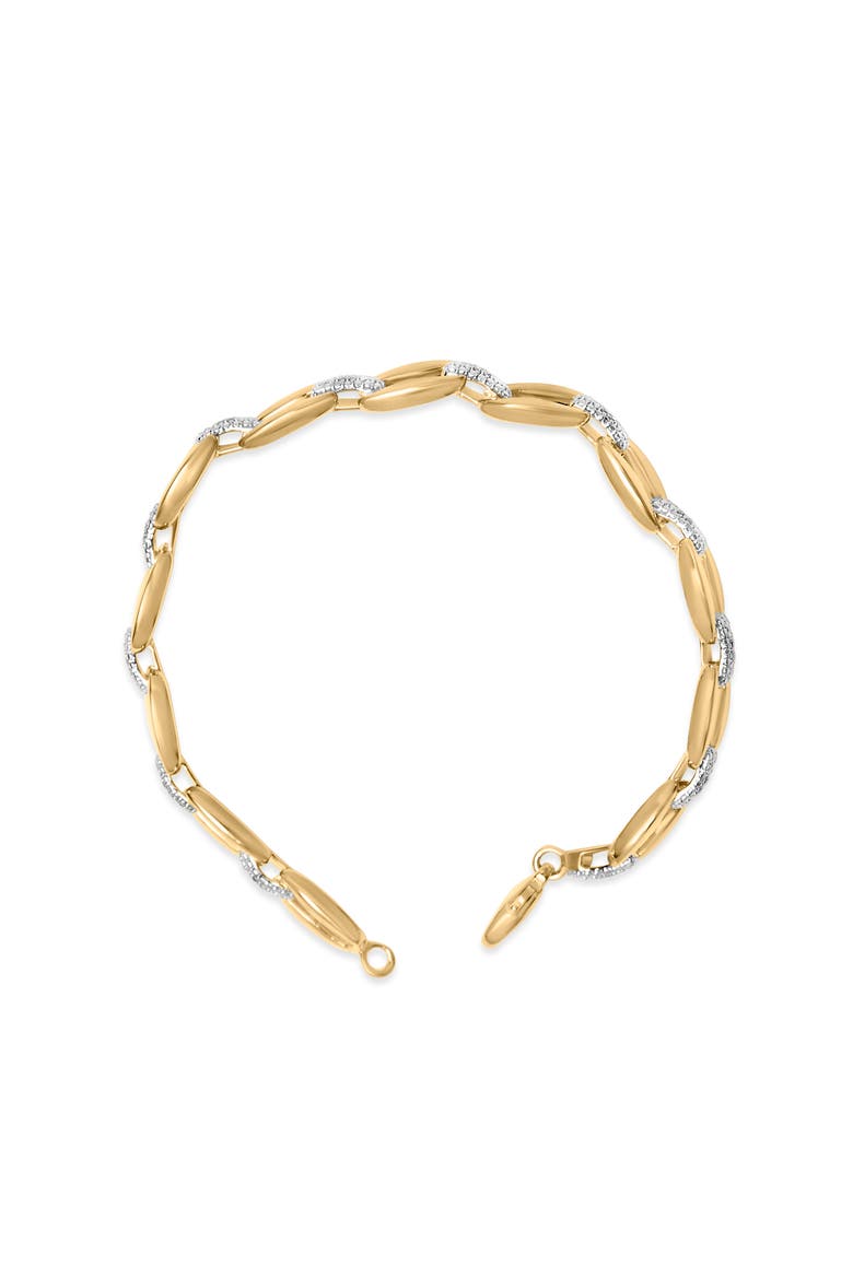 Gold Vermeil 1/10 Cttw Diamond Bold Link Bracelet, Alternate, color, Silver