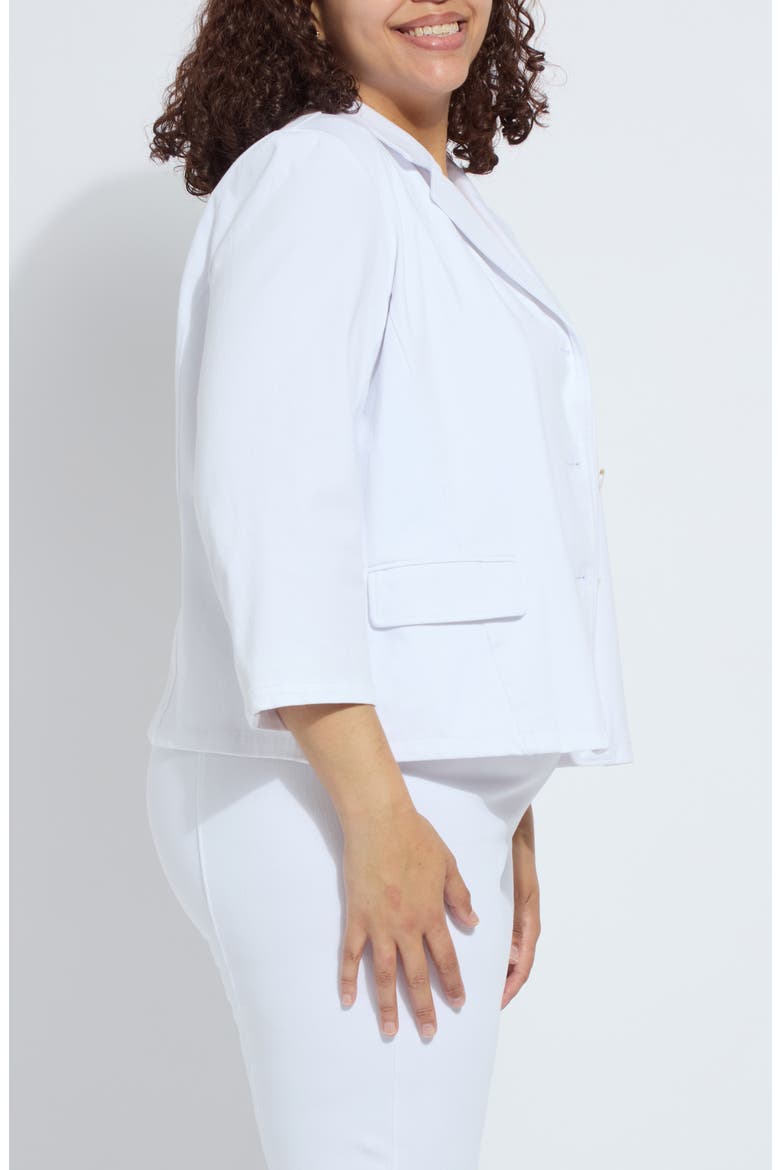 'Lyssentials Della Bracelet Sleeve Blazer, Alternate, color, WHITE