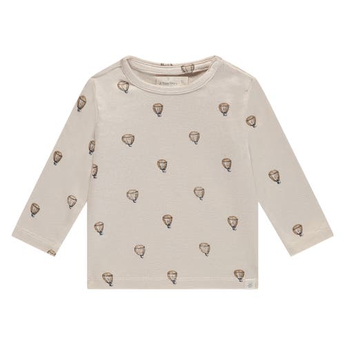 Babyface Hot Air Balloon Print Long Sleeve T-shirt In White