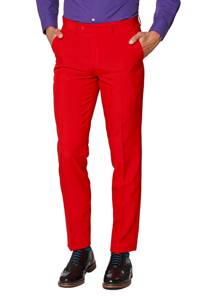 Red Devil Slim Fit Two-Piece Suit & Tie Set, Alternate, color, MEDIUM RED