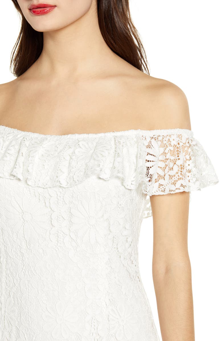 WAYF Odette Off the Shoulder Lace Dress, Alternate, color, 