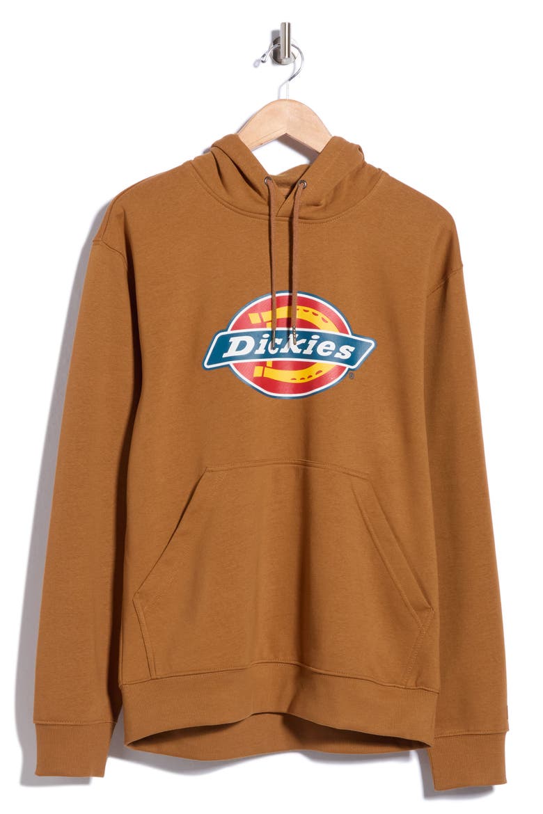 Tricolor Pullover Fleece Hoodie, Main, color, BROWN DUCK