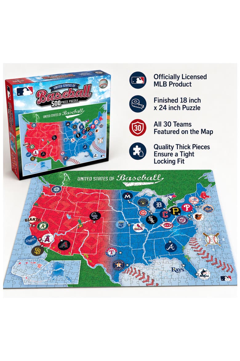 MLB - League Map 500 Piece Jigsaw Puzzle, Alternate, color, Multicolor