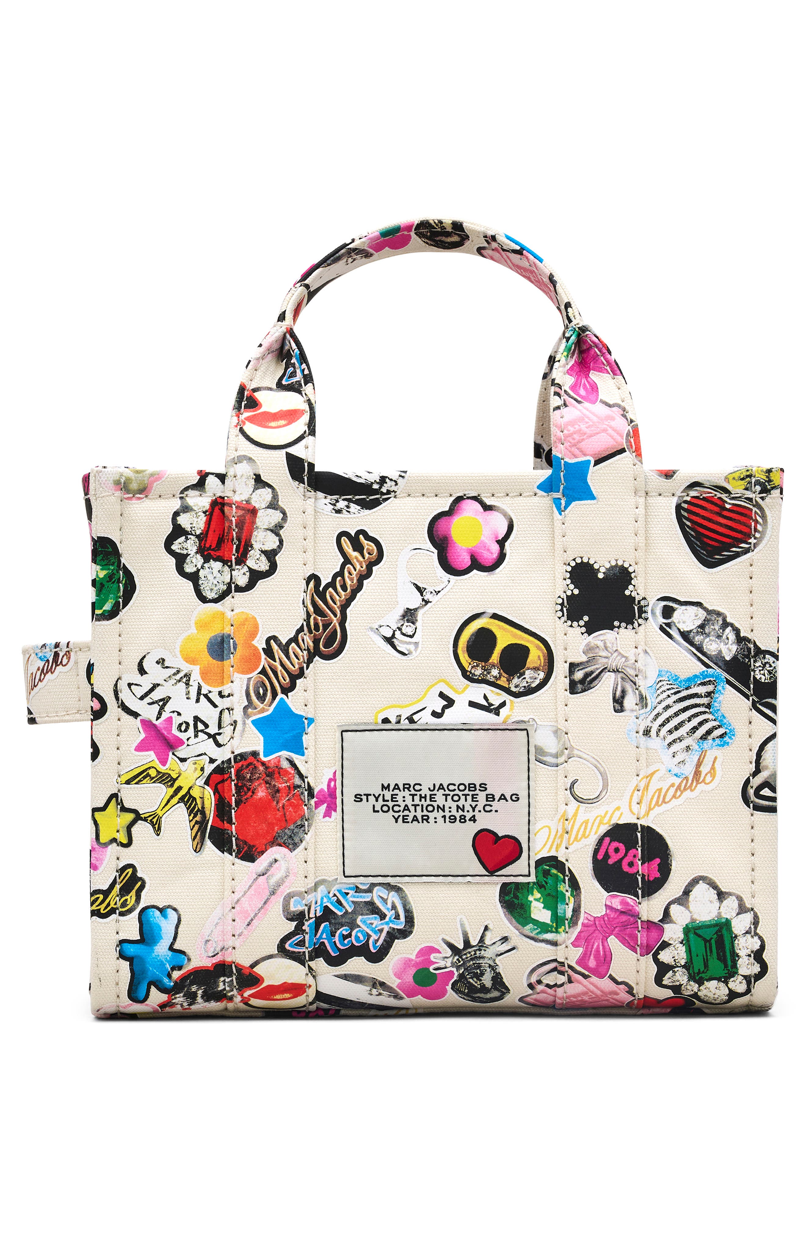 Marc Jacobs The Small Sticker Canvas Tote Bag, Alternate, color, 