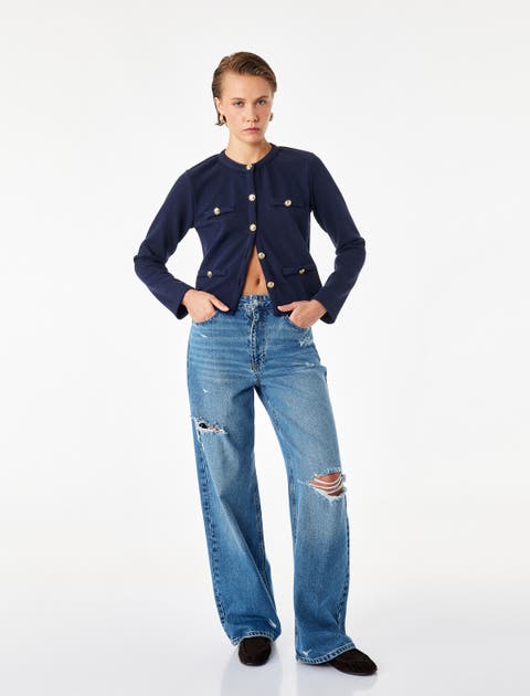 Crew Neck Cardigan