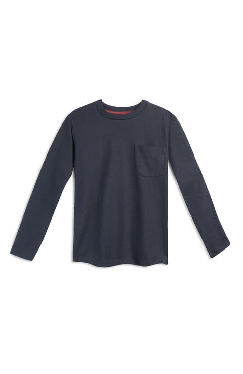 Organic Cotton Kids Long Sleeve Pocket T-Shirt