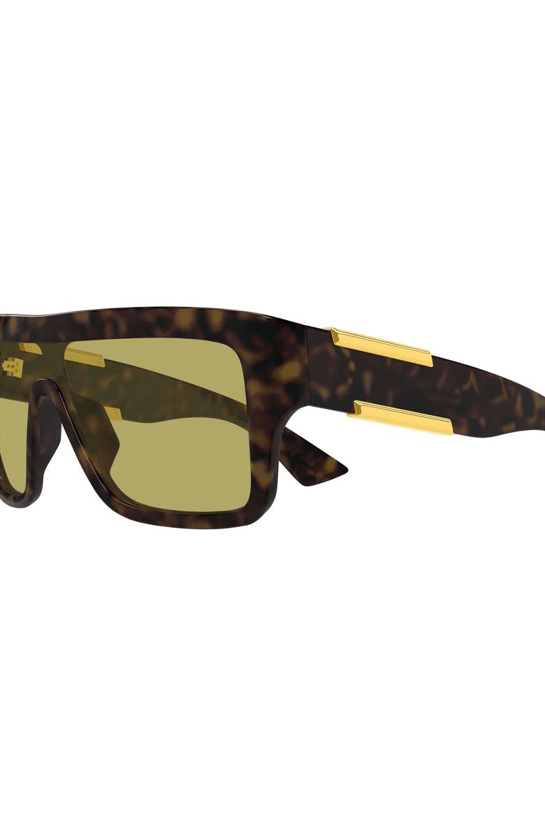 Bottega Veneta 99mm Shield Sunglasses, Alternate, color, Havana