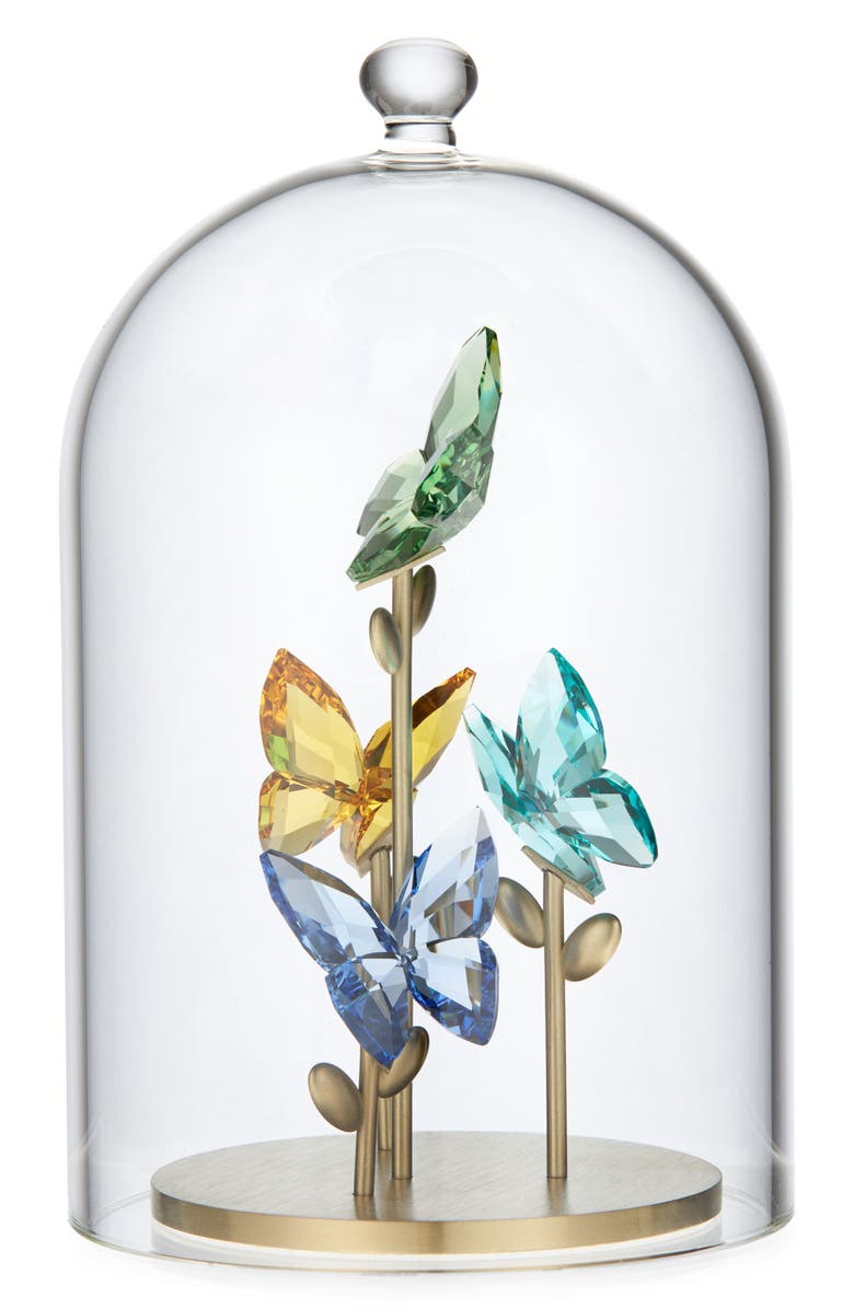 Swarovski Jungle Beats Bell Jar Crystal Butterfly Figurine, Main, color,
