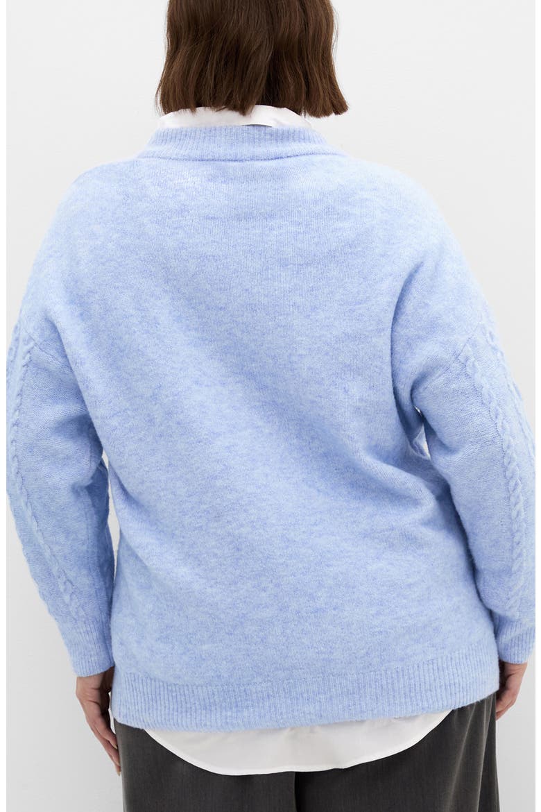 Claudia Cable Stitch Sweater, Alternate, color, SKY BLUE