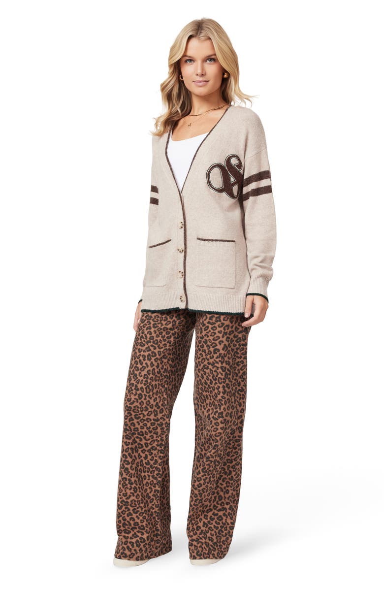 Scotch & Soda Varsity Cardigan, Alternate, color, Medium Oatmeal Heather