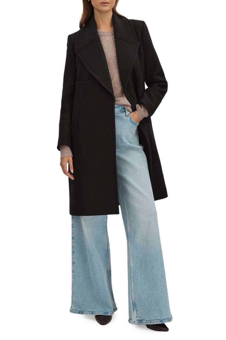 Katia Wool Blend Felt Coat, Main, color, BLACK