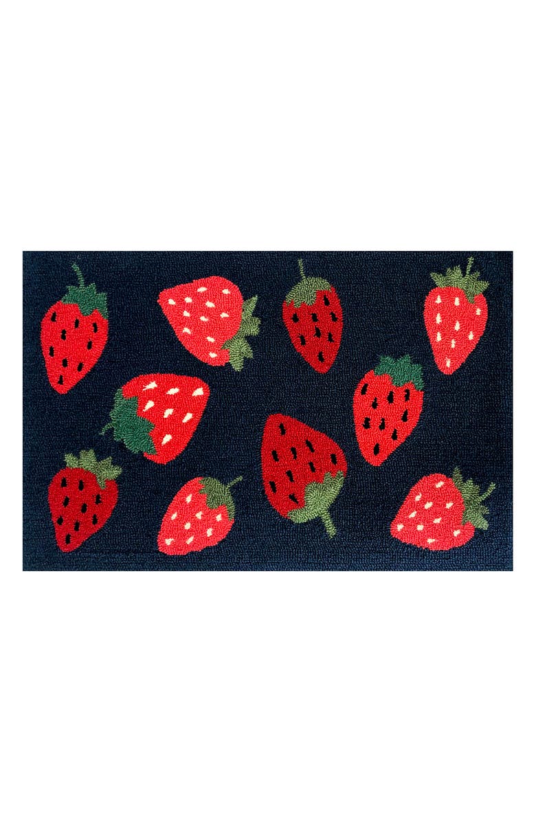 R16 HOME Strawberry Toss Door Mat, Main, color, Indigo Red