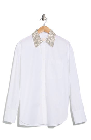 Twp Big Joe Crystal Embellished Button-up Shirt In White