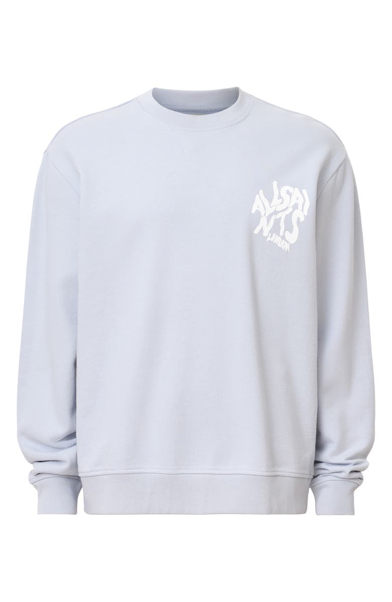 AllSaints Orlando Logo Graphic Sweatshirt, Alternate, color, Ashen Blue