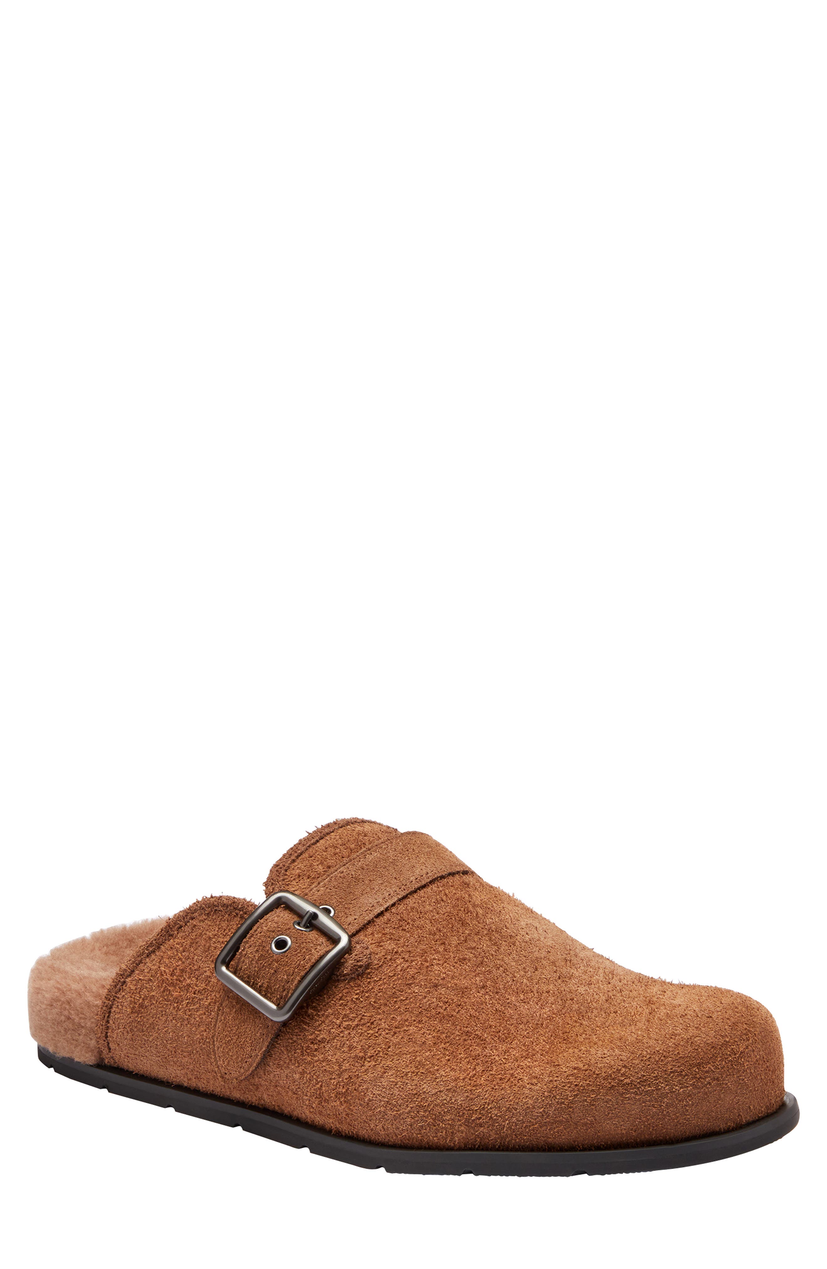 COACH Faux Shearling Buckle Clog, Main, color, Sable