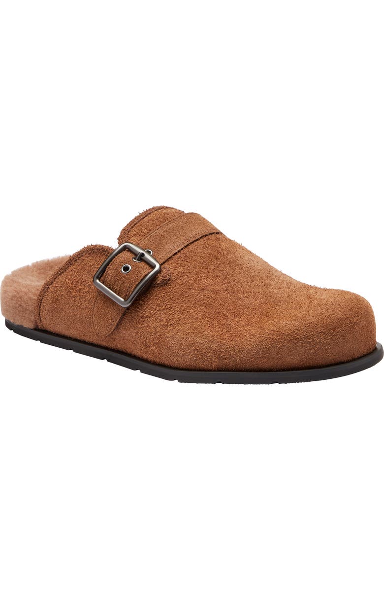 COACH Faux Shearling Buckle Clog, Main, color, Sable
