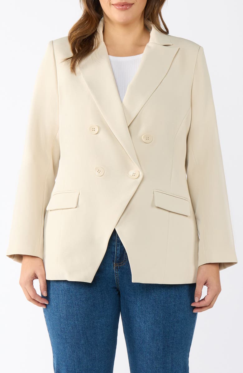 Estelle Sophie Double Breasted Jacket, Alternate, color, Beige