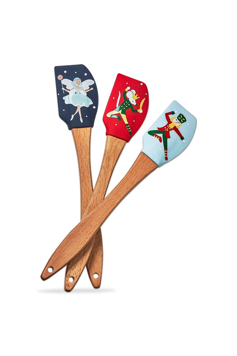 Nutcracker Mini Spatula Set of 3 Christmas Kitchen Tools Gift, Alternate, color, Red