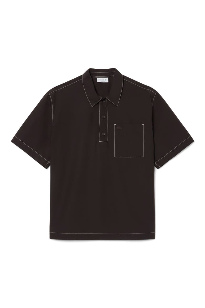 Topstitch Detail Woven Cotton Shirt, Alternate, color, BUFFALO