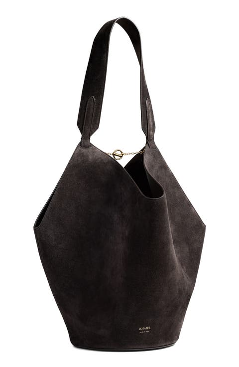 Small Lotus Leather Top Handle Bag