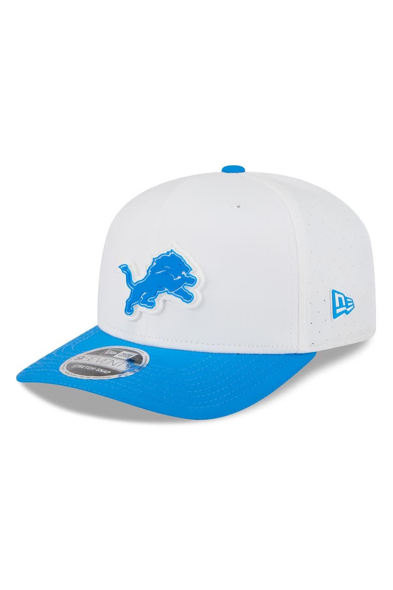 Men's New Era  White/Blue Detroit Lions 2025 NFL Training Camp 9SEVENTY Adjustable Hat, Main, color, White