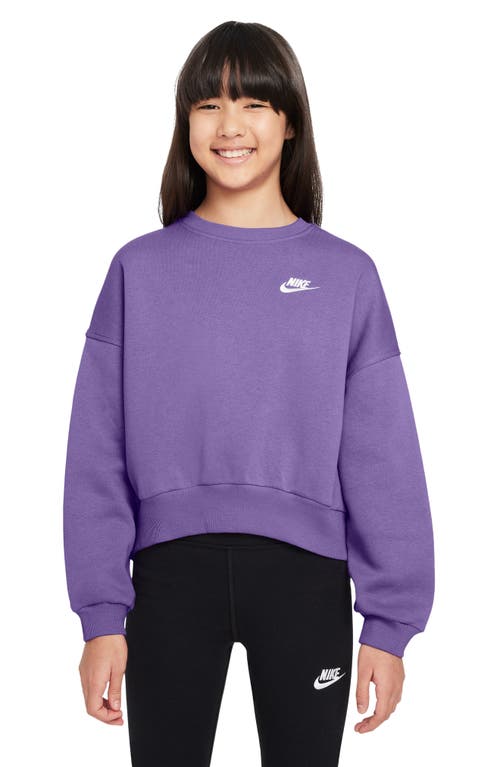 Nike Kids' Sportswear Club Fleece Crewneck Sweatshirt In Purple