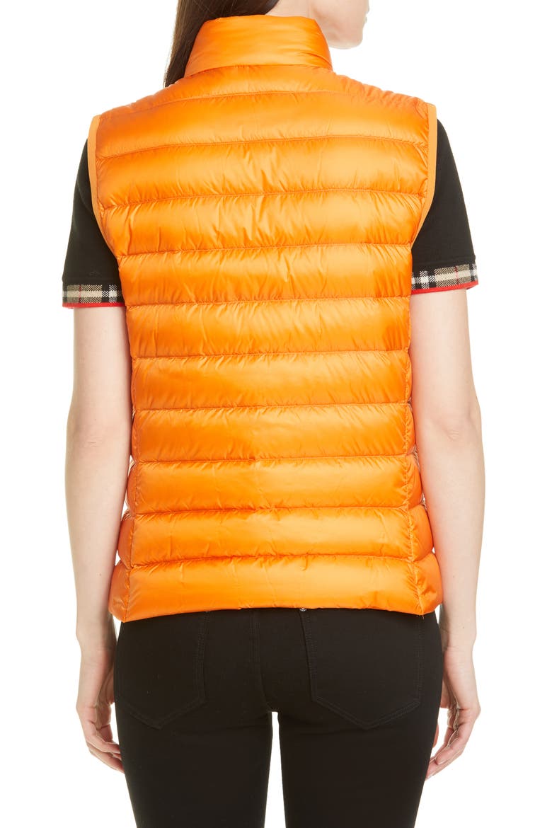 Darlington Logo Print Down Puffer Vest, Alternate, color, BRIGHT ORANGE