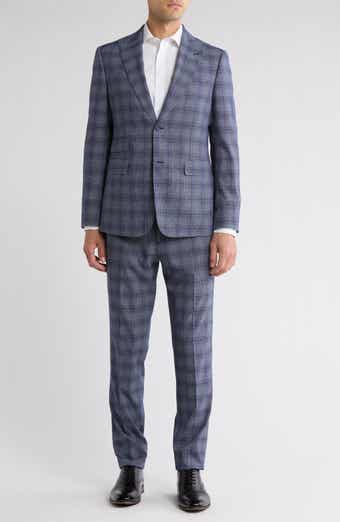 English Laundry Plaid Navy Mélange Suit