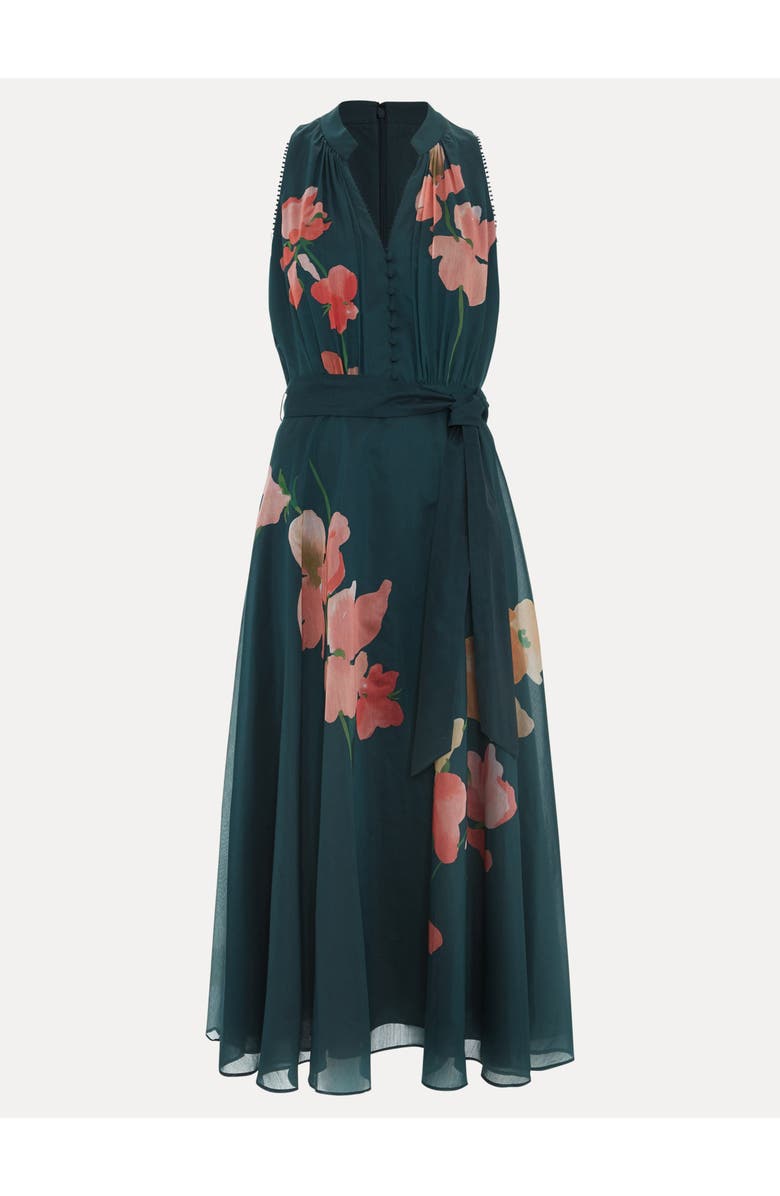 Phase Eight Lucinda Tie Waist Midi Dress, Alternate, color, Teal