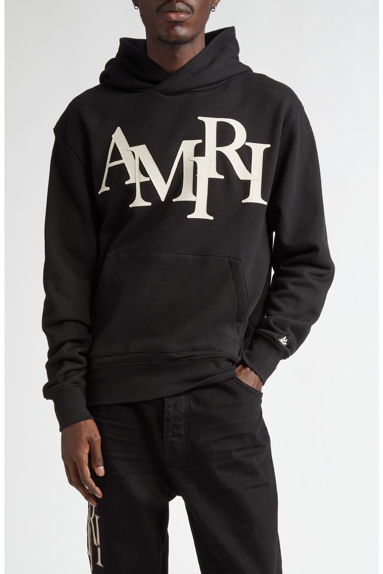 Oversize Staggered Logo Pullover Hoodie (Men) | Nordstrom