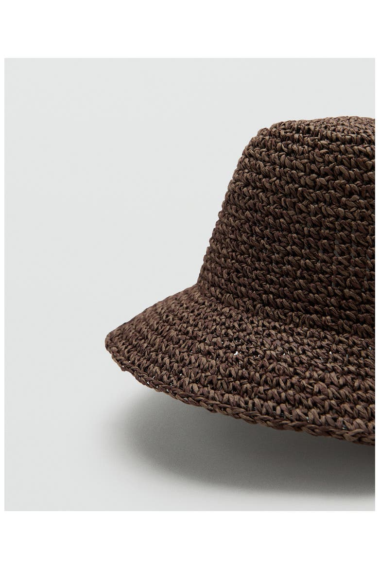 Crochet Raffia Bucket Hat, Alternate, color, CHOCOLATE