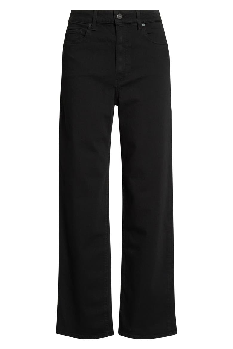 Stevie High Waist Ankle Straight Leg Jeans, Alternate, color, BLACK SHADOW